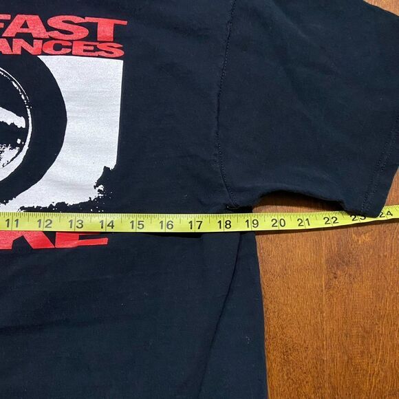 Fruit Of The Loom Vintage Y2K Ride Fast Black Red Graphic T-Shirt Men's Large - Picture 7 of 8